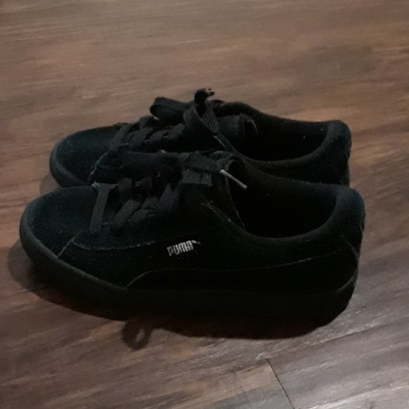 PUMA BLACK PUMA SILVER SUEDE SIZE 2.5 - Picture 3 of 5